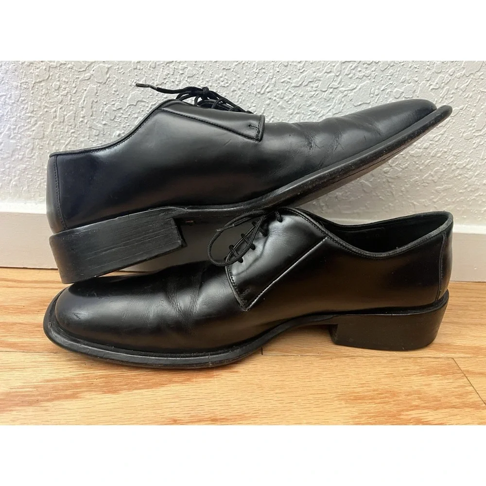 Mens Gucci Italy Black Leather Cap Toe Derby Dress Shoes Oxfords Size 8.5 D